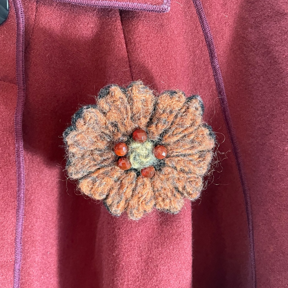 Beppa Red Single Button Double Face Wool Coat Siz… - image 3